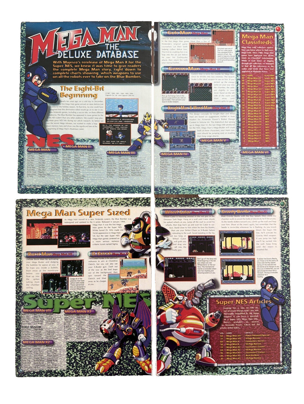 1997 Mega Man The Deluxe Database Nintendo Video Game Print Ad Promo Art Retro